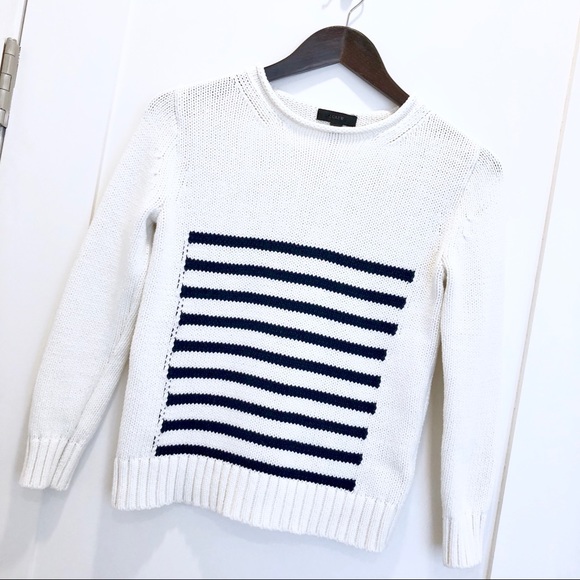 J.Crew Americana Cream & Navy Sweater XXS - Picture 5 of 8